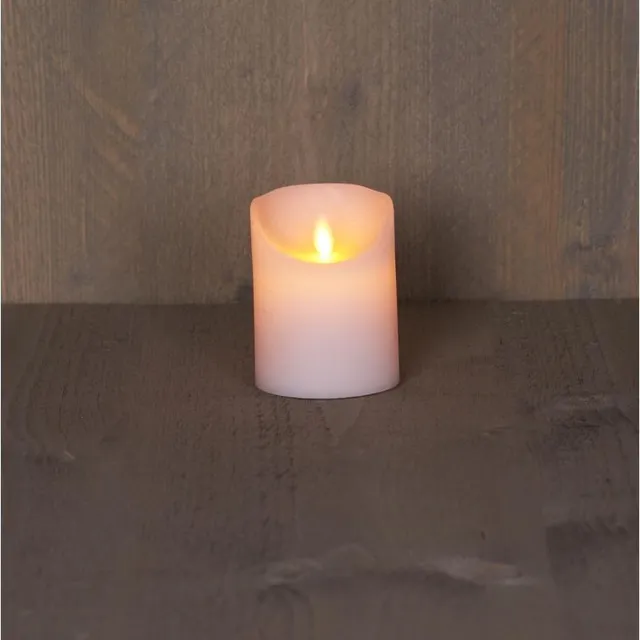 Anna's Collection Stompkaars - 2x - LED - wit - H10 cm - bewegende vlam - kaars