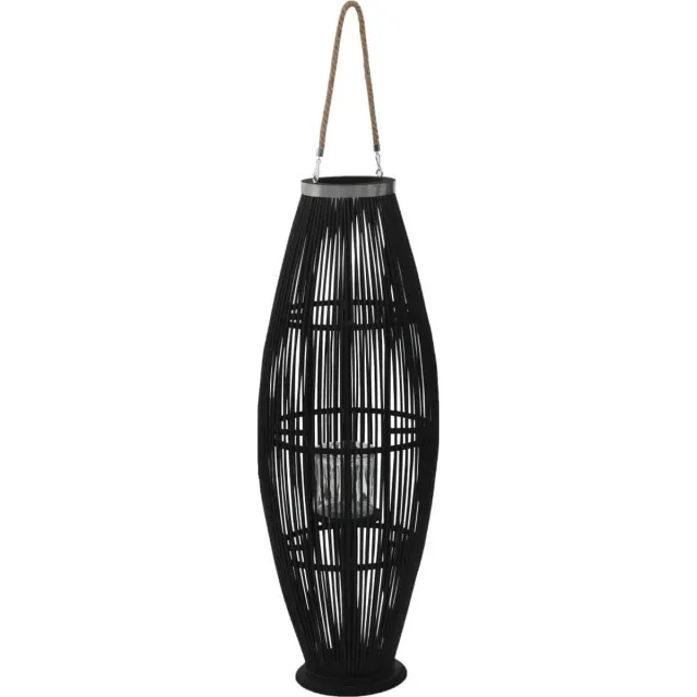 vidaXL Lantaarnhouder - hangend - 95 - cm - bamboe - zwart