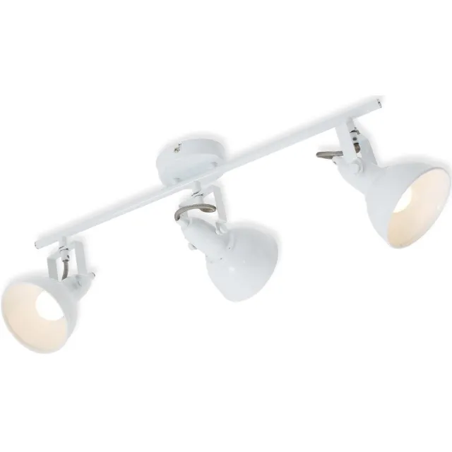 Briloner SOFT - plafond spot 3-lichts - plafondlamp - draai- en draaipunten - retro / vintage uitvoering - fitting: E14 max. 40 Watt - metaal - afmetingen: 55,4x10x18,1 cm - kleur: wit