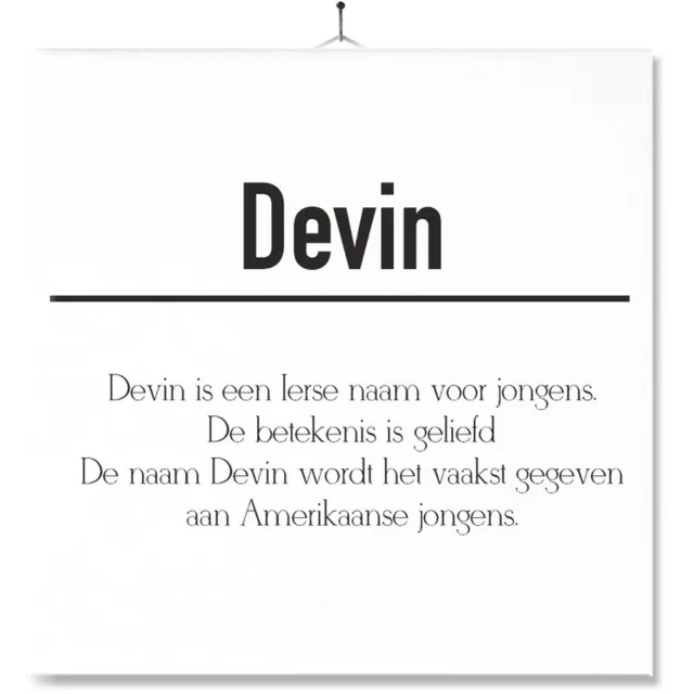 MC Living Tegel Met Opdruk | Betekenis | Kado | Cadeau | Met Naam - Devin Multi-Color
