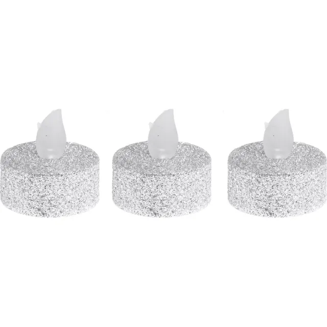Ambiance light LED waxinelichtjes - 6x stuks - zilver - 4 cm - op batterij - kerstverlichting
