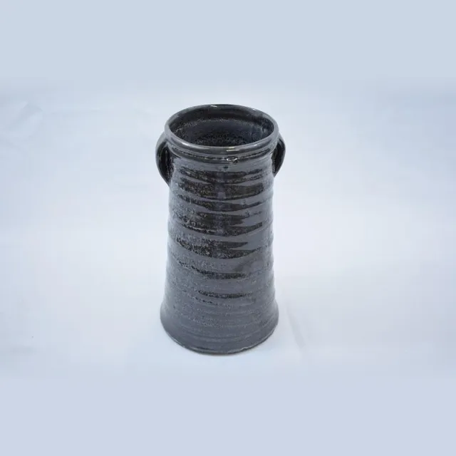 Brynxz vaas: antraciet, hoogglans, waterproof: Ø 10 cm x 15 cm: aardewerk