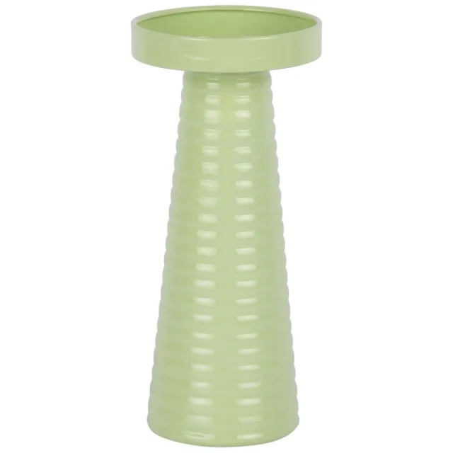 Present Time Kandelaar Catania Ribbed - Zachtgroen - 11x11x24.5cm - Scandinavisch - Metaal