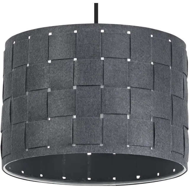 Osram hanglamp Decor Felt Weaving grijs van vilt & metaal, E27, 280 mm diameter, warme lichteffecten dankzij geweven lampenkap, duurzaam dankzij vervangbare lichtbron, eenvoudig te installeren Donkergrijs