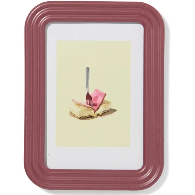 HEMA Fotolijst hout met ribbelrand voor 10x15cm, bordeauxrood