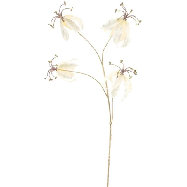 Buitengewoon Boet Gloriosa lily spray ardesio creme 85 cm kunstbloem Buitengewoon de... wit
