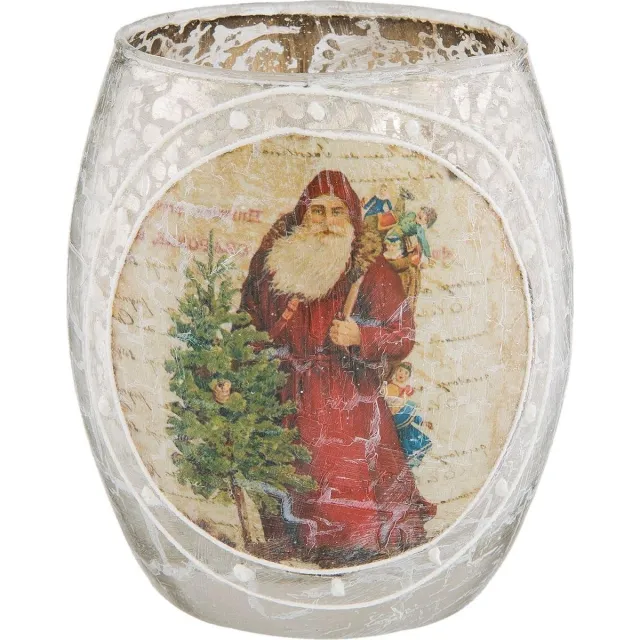 Clayre & Eef Waxinelichthouder | Ø 8*9 cm | Meerkleurig | Glas | Clayre & Eef | 6GL2245