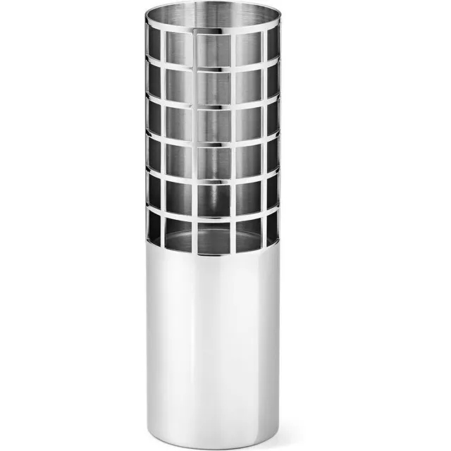 Georg Jensen Matrix Vaas Tube - Ø 4,8 cm - Hoogte 15,4 cm - RVS Zilverkleurig