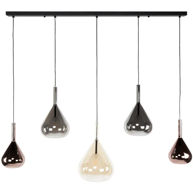 Nest of Nora Hanglamp Naro - 5-lichts - Modern - Zwart Donkergrijs
