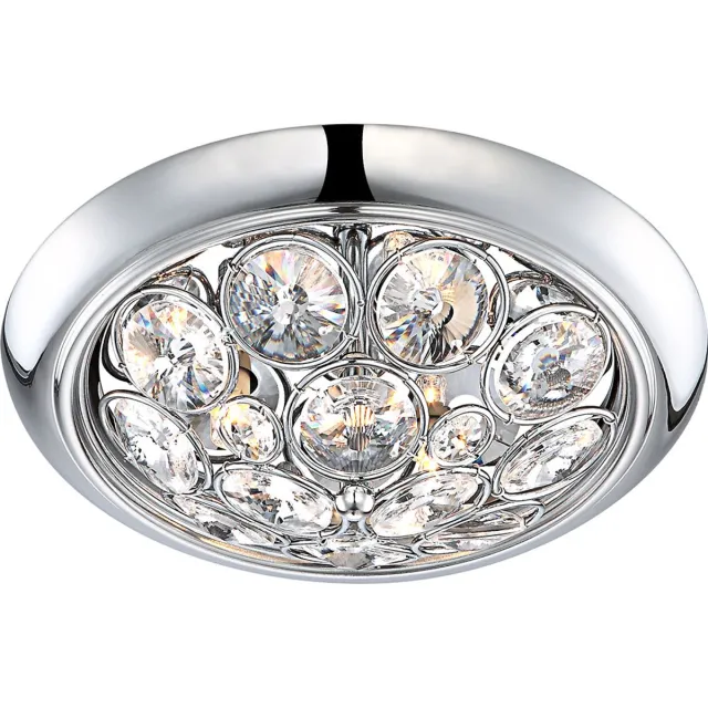 Globo Lighting Plafondlamp Woonkamerlamp Kristallen zilver rond, metaal, 3 vlammen, 10 cm