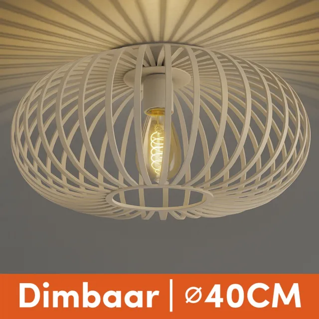 Nolt Plafondlamp Beige - Plafonniere E27 Lamp - Industrieel - Taupe - ⌀ 40cm