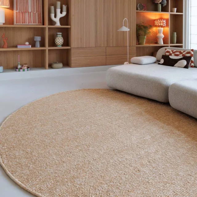 Nordic Weavers Rond wollen vloerkleed - Silvull cognac 200 Bruin