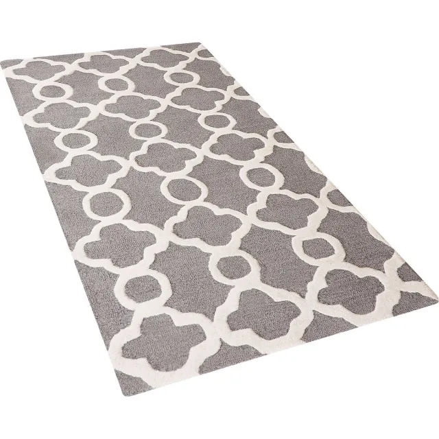 Beliani ZILE - Vloerkleed - Lichtbeige - 80 x 150 cm - Wol Grijs