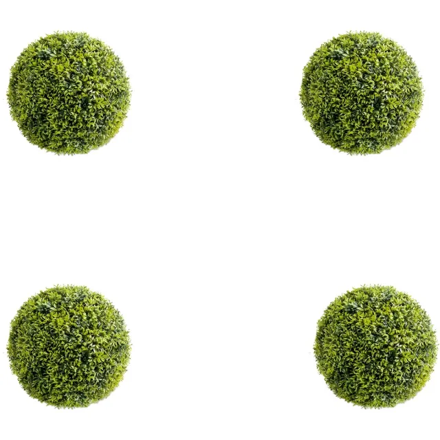 Happiq Kunstmatige Topiary Bal Set 2 Stuks 42 cm - Kunstplant - Hangende Buxusbal - Groen