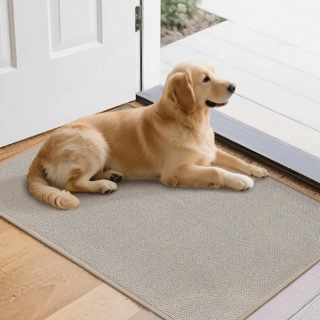 Famanu Deurmat Beige - Voorkomt vuil en vocht in huis - Waterabsorberend en antislip - 1 stuk