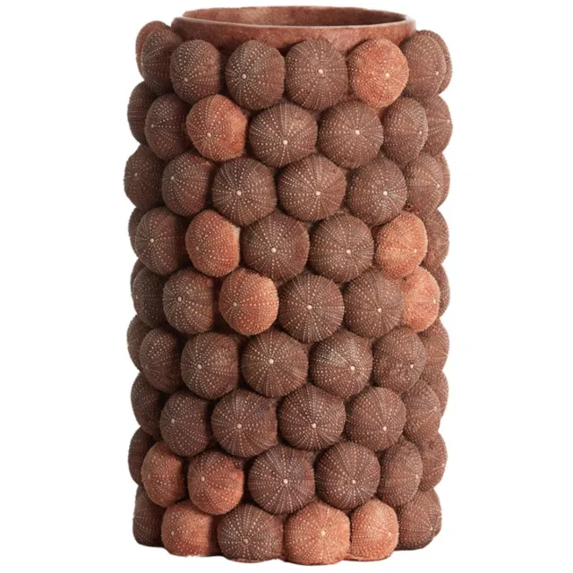 Light & Living Vaas - deco - Ø25x40 cm - SEA URCHIN - koraal rood+bordeaux .