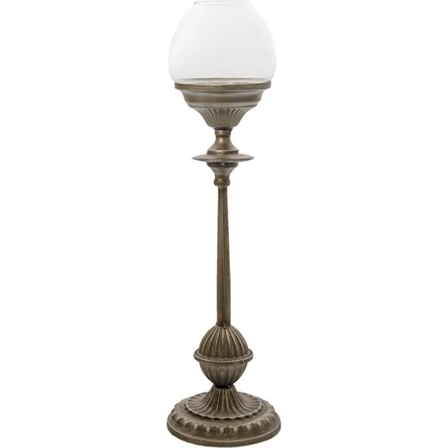 Clayre & Eef Kandelaar Ø 15*57 cm Zilverkleurig Ijzer Kaarsenstandaard Kaarsenhouder