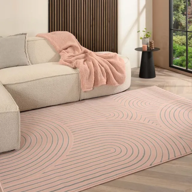 Tapeso Japandi vloerkleed - Ease Akira oudroze 160x230