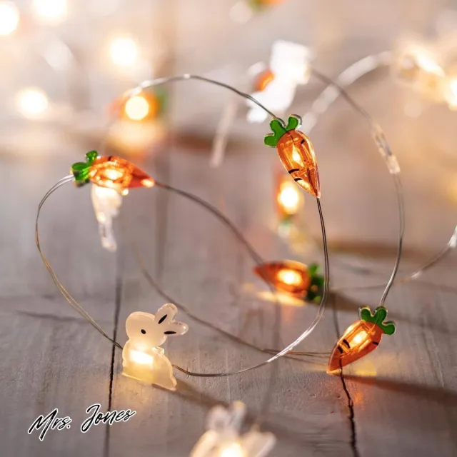 Mrs. Jones Lichtsnoer met 20 micro-leds konijn wortels buiten .