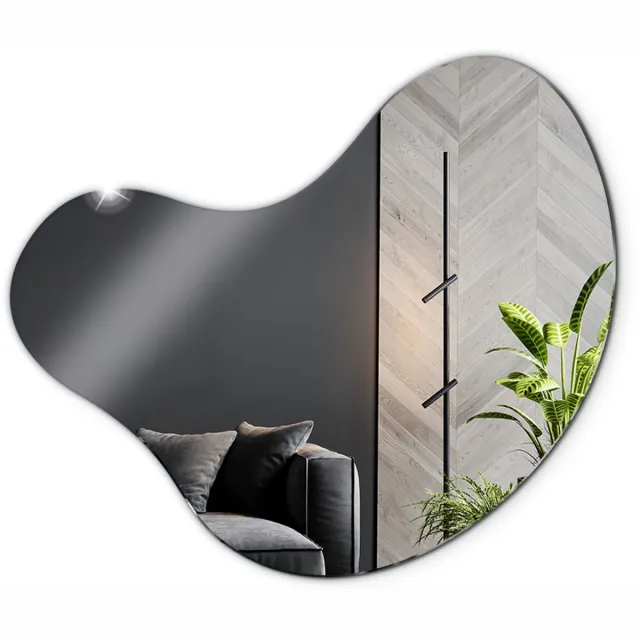 TULUP Spiegel - Onregelmatige Spiegel - 67,6 cm x 67 cm - Asymmetrische Spiegel - Badkamerspiegel - Gangspiegel - Eetkamer - Unieke Make-up Spiegel - Design spiegel - Wanddecoratie Spiegel - Scandinavisch Design Spiegel - Praktisch Spiegel