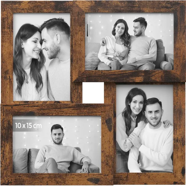 Songmics Lijst - Fotolijst - Met Glazen Paneel - Wandmontage Vintagebruin