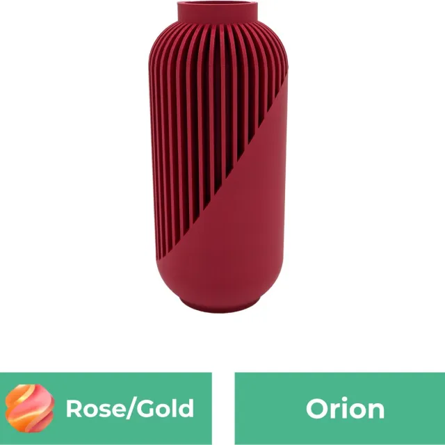 Lovora Orion moderne vaas – Decoratieve vaas - Roze / Goud - 3d geprinte vaas – geschikt voor droogbloemen - 20CM