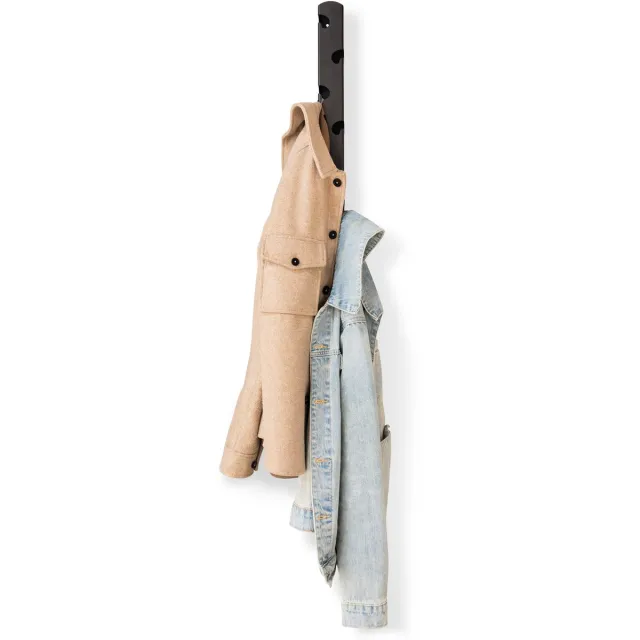 Steelful Wandkapstok - Kapstok Hangend - Muur Kapstok Hangend - 10 Haken - Kapstok Muur - Zwart - 85 cm