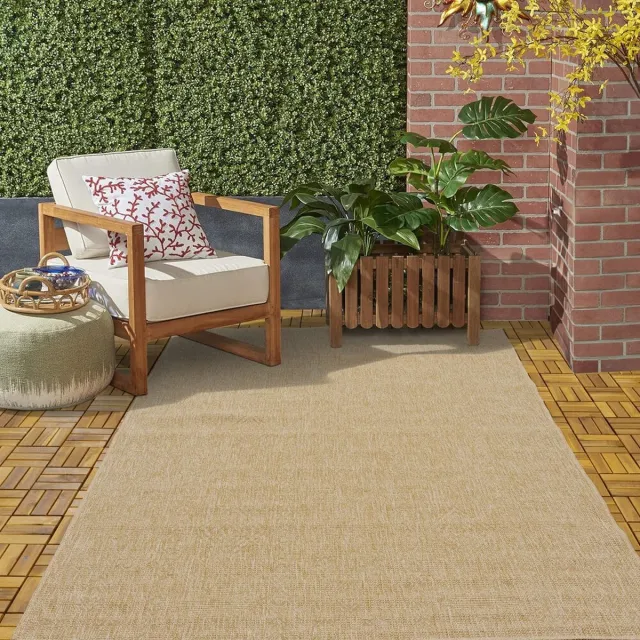 flycarpets Lucia Naturel Sisal Buitenkleed Voor Binnen & Buiten Vloerkleed - Beige - 80x150 cm