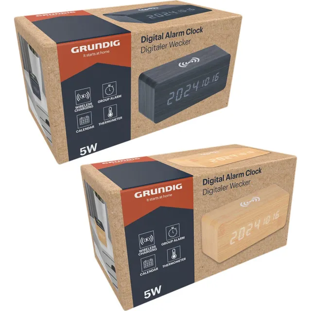 Grundig Wekker digitaal & draadloze op Meerkleurig