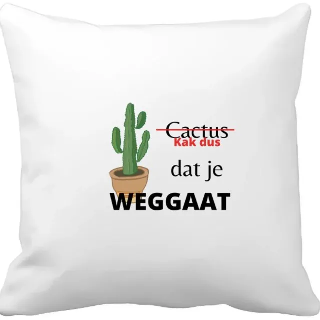 Akyol kak dus dat je weg gaat Kussen hoes - Quotes - iemand die ontslag neemt - cactus - collega's - werknemers - verjaardagscadeau - verjaardag - cadeau - afscheidscadeau - geschenk - leuke cadeau - kado - gift - 40 bij 40 cm Multicolor
