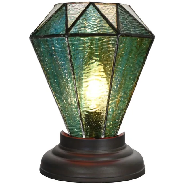 Coloured by Art Tiffany Lage Tafellamp Arata Green - Art Deco Trade Groen