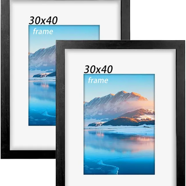 My Ninki ® Stijlvolle Houten Fotolijst voor Slaapkamer- en Woonkamerdecoratie - Set van 2, 30 x 40 cm, Zwart
