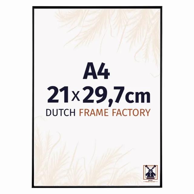 Dutch Frame Factory Fotolijst A4 21x29,7 cm - Kunststof - Zwart Hoogglans - Easy