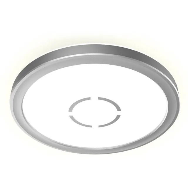 B.K.Licht LED plafondlamp met achtergrondverlichting Plafondlamp zilver Woonkamerlamp rond Ganglamp plat, 12W 1400lm neutraal wit, DxH 19 x 2,8 cm