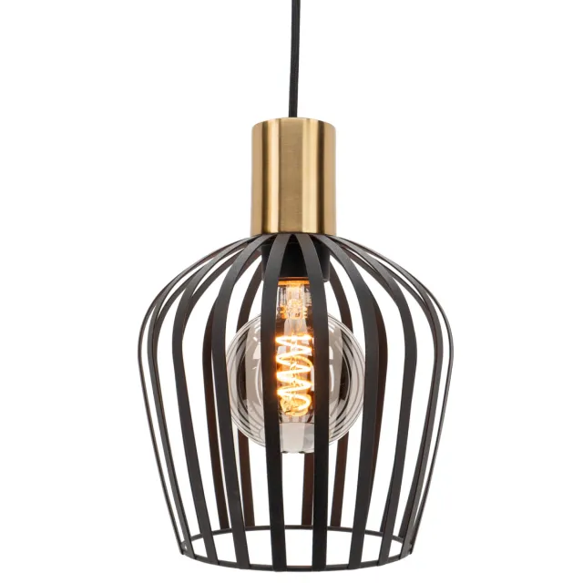 EGLO Empoli Hanglamp - E27 - Ø 20 cm - Zwart|Goud Zwart;Geborsteld Messing;