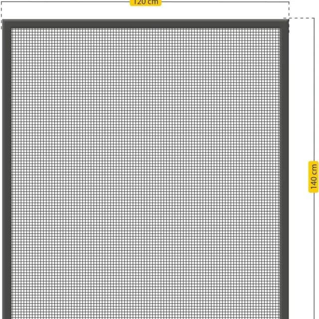 Schellenberg 70989 Insectenhor voor ramen ACTION, vliegenhor met aluminium frame 120 x 140 cm, antraciet