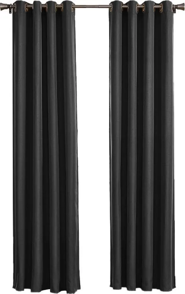 Larson Luxe effen blackout gordijn - met ringen - 1.5m x 2.5m - Zwart