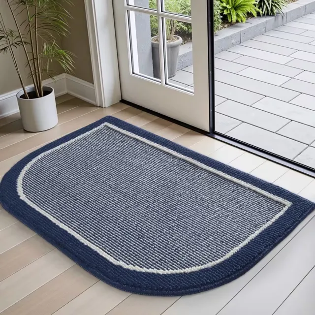 Lersko Deurmat Antislip Blauw– Absorberende Voordeurmat Laagprofiel – Machinewasbare Vuilvanger voor Binnen en Buiten – Zachte Welkomstmat voor Entree