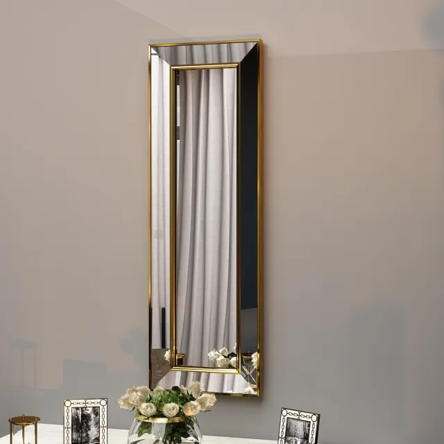 Skye Decor , Spiegel, Carlos - Gold, MDF, Goud, 30 x 3,2 x 90 cm