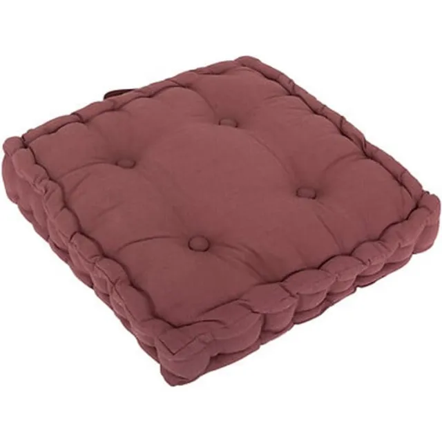 Atmosphera Vloerkussen Square - wijn rood - katoen - 38,5 x 38,5 x 8 cm - vierkant - Extra dik Bordeaux rood