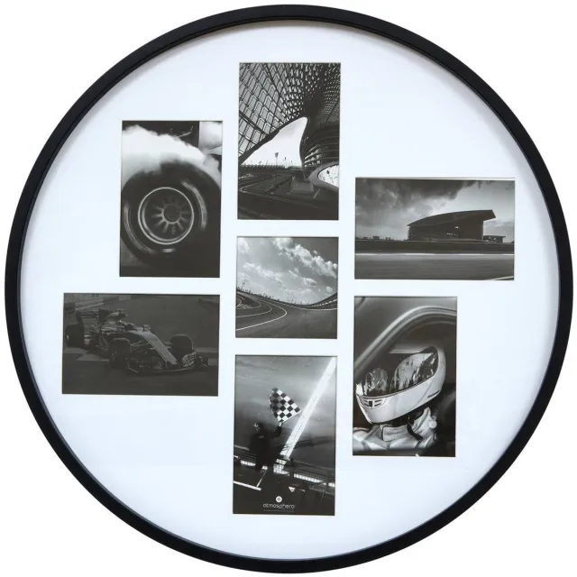 Atmosphera Créateur d'intérieur® Ronde fotolijst voor 7 foto's, strak design ALICE Noir et blanc