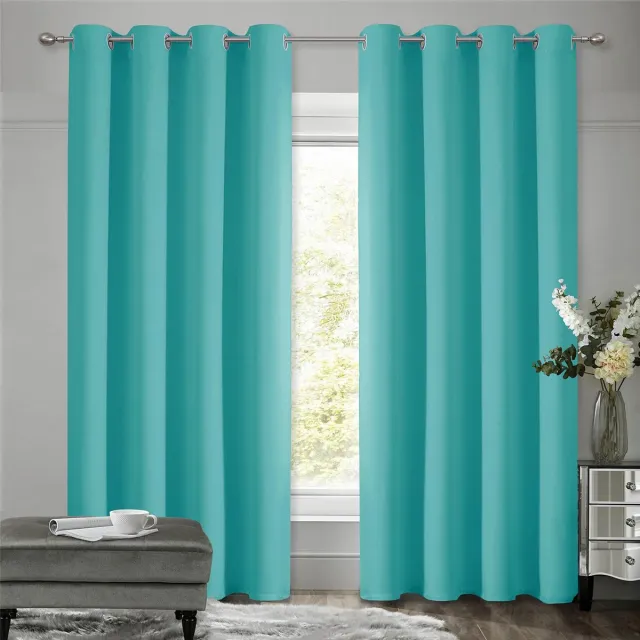 Unyqoos ® Elegante Turquoise Verduisteringsgordijnen voor Slaapkamer met Geluidswerende Eigenschappen en Thermische Isolatie blauw