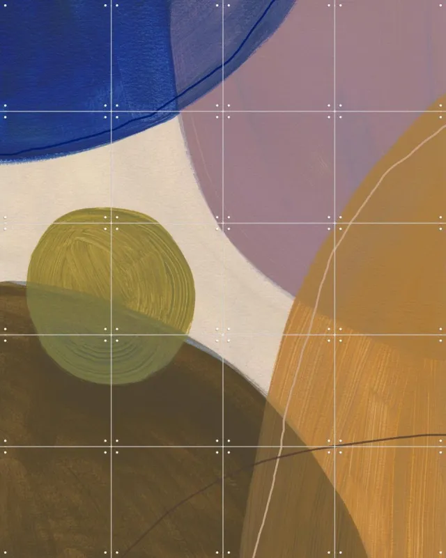 IXXI Graphic 215, Mareike Böhmer - 80 x 100 cm - Grote wanddecoratie en posters - Geometrische Kunst, Abstract, Grafisch Ontwerp, Kleurrijk Bruin / Blauw