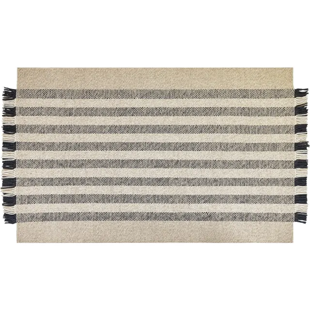 Beliani TACETTIN - Modern vloerkleed - Gebroken wit - 140 x 200 cm - Wol