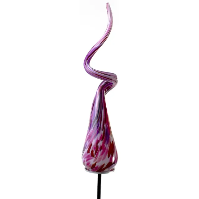 Loranto Tuinprikker Swirl Roze - Tuin decoratie Voor Buiten - Glas