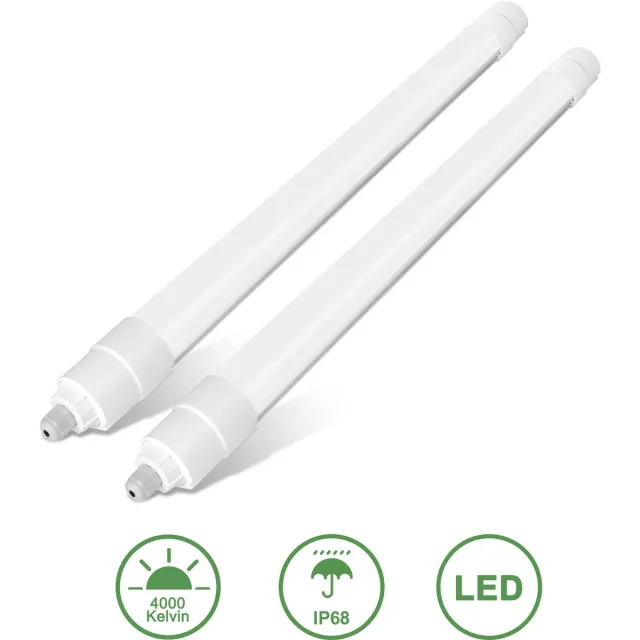 Oraymin Set van 2 IP68 LED TL Lampen 90cm 30W 3300LM 4000K - Koppelbare Werkplaats & Kelder Verlichting Wit