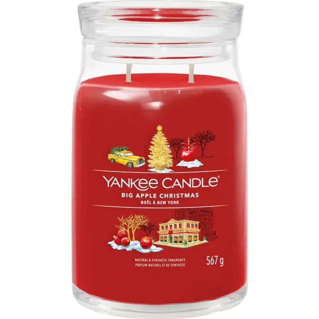 Yankee Candle Big Apple Christmas Large Jar Geurkaars - 90 branduren - twee lonten Rood