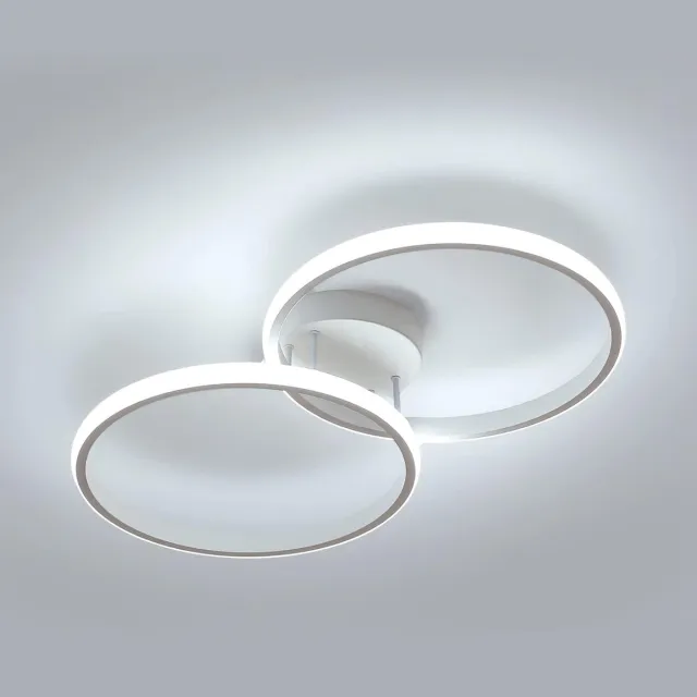 Goeco Plafondlamp - 54cm - Groot - 30W - LED - Ronde - Metalen - 6500K - Koel Wit Licht