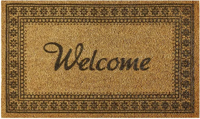 MD-Entree MD Entree - Deurmat - Kokosmat - Finesse - Flower Border - 45 x 75 cm Bruin