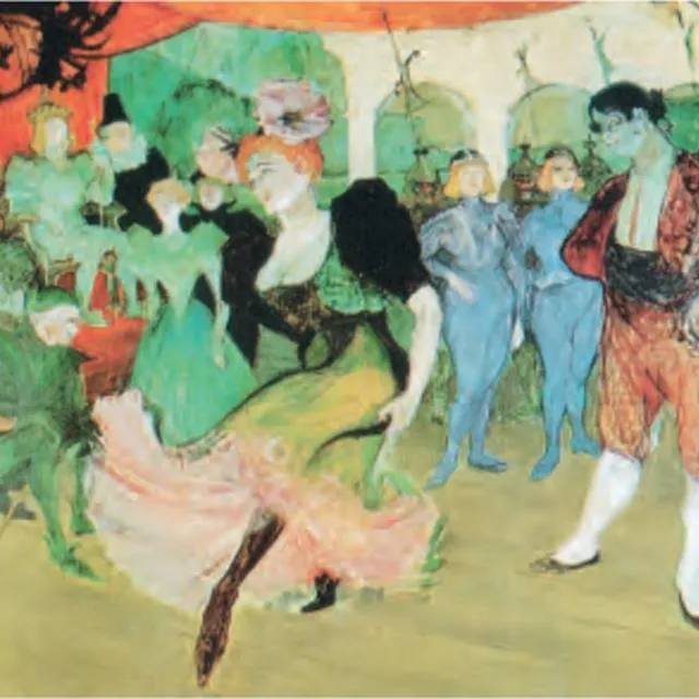 Catch Projecten Mini kunstposter - Henri Toulouse-Lautrec - Bolero in de Moulin Rouge - 24x30 cm Multicolor